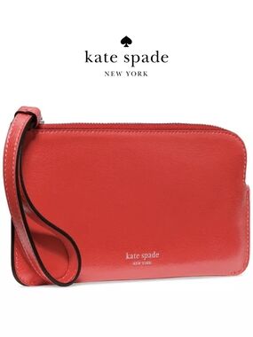 NWT kate spade Zippy Wristlet Heirloom Tomato Red Leather Card Holder
